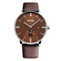 SKMEI 9083 Men's Minimalist Leather Strap Water Resistant Quartz Watch